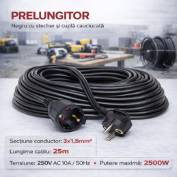 PRELUNGITOR NEGRU 3X1,5MM²,...