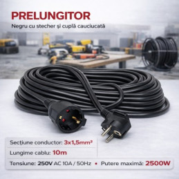 PRELUNGITOR NEGRU 3X1,5MM²,...