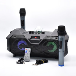 Boxa Portabila Cu MP3,TF/USB,Bluetooth,Radio FM,2xMicrofon ,AUX,Led Speaker Disco, – ZQS-4240